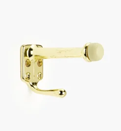 Lee Valley Belwith Polished Brass Doorstop With Hook