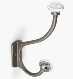 Lee Valley Brass Coat Hook With Crystal Knobs