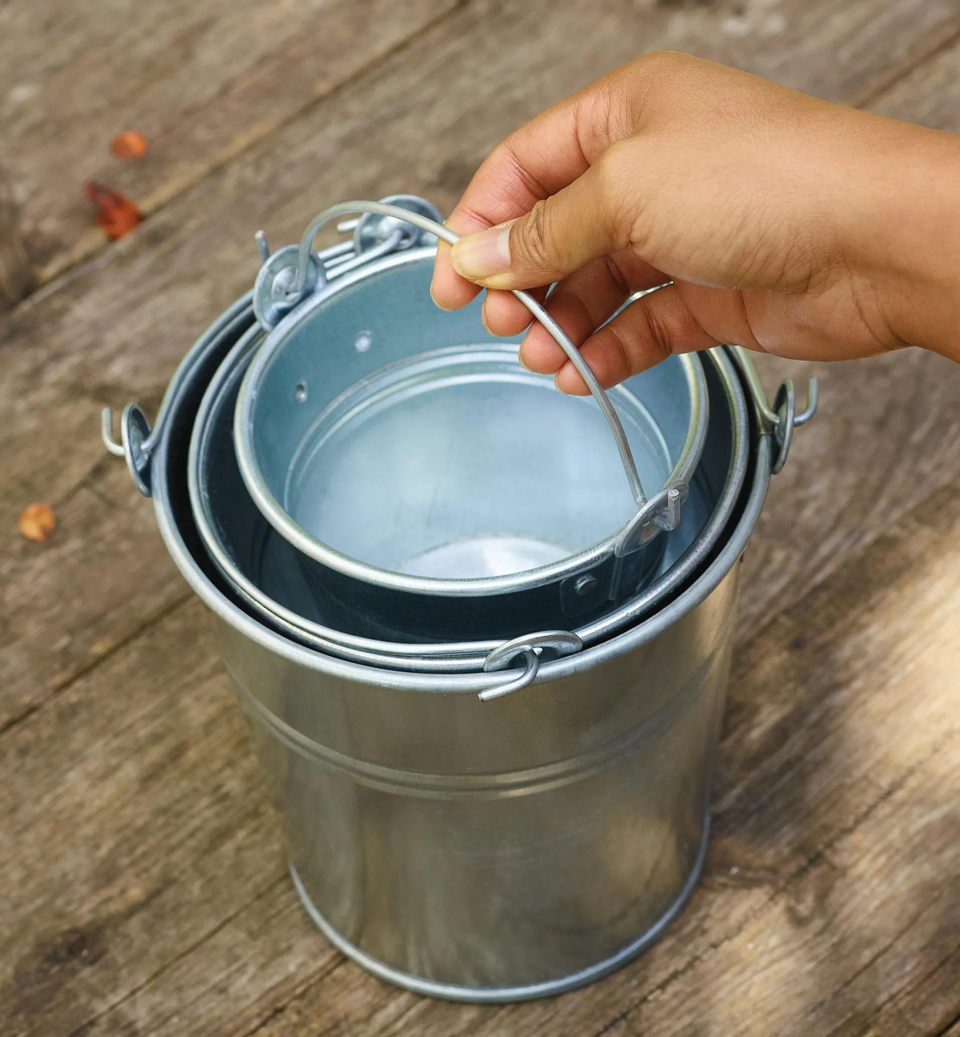 Lee Valley 3-Pc. Galvanized Pail Set